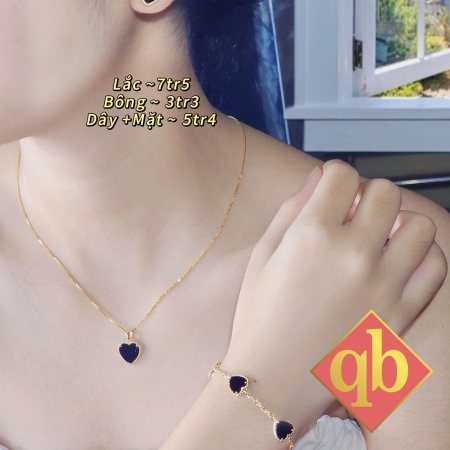 Bộ Trang Sức Gồm Lắc, Bông, Dây + Mặt