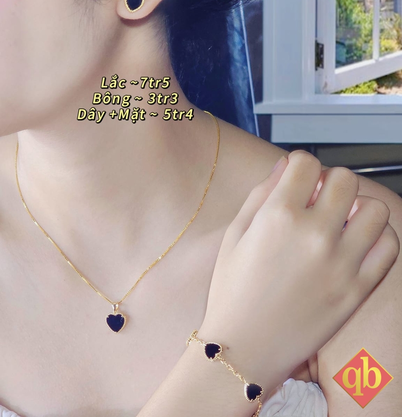 Bộ Trang Sức Gồm Lắc, Bông, Dây + Mặt